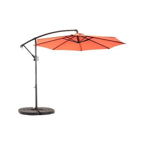 Parapluie extérieur réversible rectangulaire 4,5 m manivelle orange sans base (1/5)