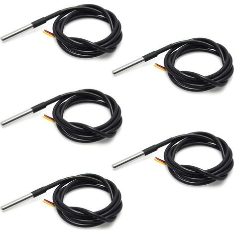 5 PCS 18B20 Capteur de température étanche Thermocouple Thermomètre 1 M avec câble Thermique de résistance Thermique (1/5)