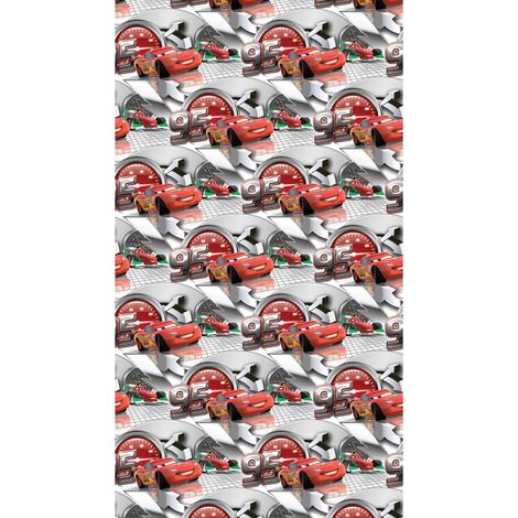 Rideau occultant taille L Cars Flash McQueen sur fond gris clair de Disney 140CM X 245CM (1/3)