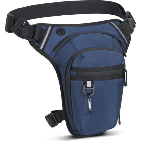 Beintasche Motorrad Herren Damen Wasserdicht Oberschenkeltasche mit Karabiner Blau (1/5)