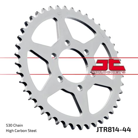 Piñón trasero de acero JT R814-44, 44 dientes, tamaño 530 (1/2)