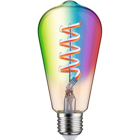 Filament 230V LED cylindrique ST64 E27 470lm 6,3W RGBW gradable Doré ampoule (1/5)