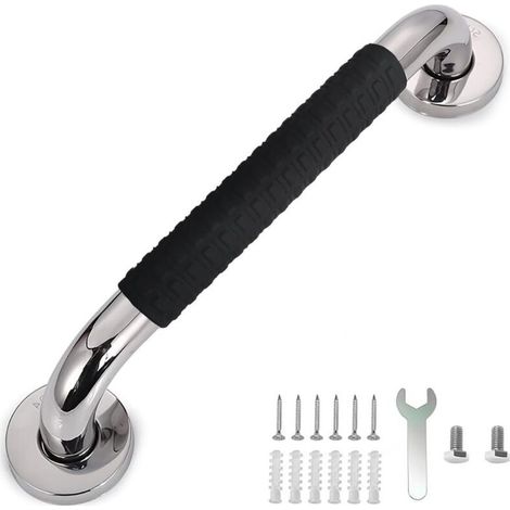 Poignées d'appui pour personnes âgées, en acier inoxydable 304, poignées de douche, pour montage mural, WC, salle de bain, antidérapantes, 30 cm, pour personnes âgées et personnes handicapées (1/5)