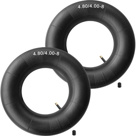 Lot de 2 chambres à air de rechange 4,80/4,00-8 avec valve TR-13, chambre à air robuste pour brouette, tondeuse, diable, tracteur, chariot de jardin, chariot de golf (1/5)