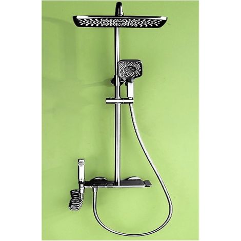 Ensemble de douche mitigeur thermostatique intelli Ensembles de robinets de douche de salle de bains à affichage numérique, accessoires de salles de bains Le débit d'eau produit de l'électricité, ense (1/5)