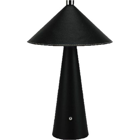 Lámpara LED recargable V-TAC de 3 W, con revestimiento de cuero y metal negro, regulable al tacto, 3 en 1