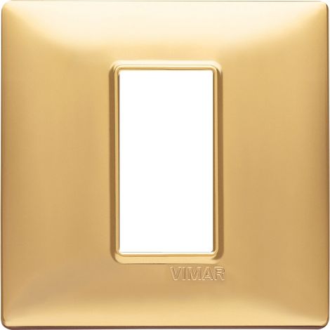 Placca 1M oro opaco scatola rotonda Vimar Plana 14641.25