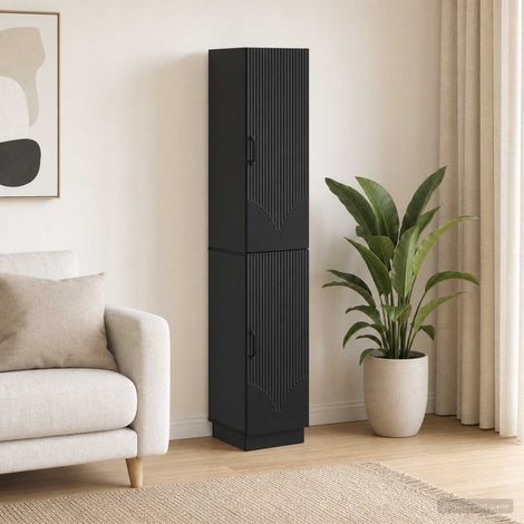 vidaXL Schrankset 2 pcs Schwarz Holzwerkstoff (1/5)