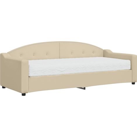Maison Exclusive - Divano Letto con Materasso Crema 80x200 cm in Tessuto (1/5)