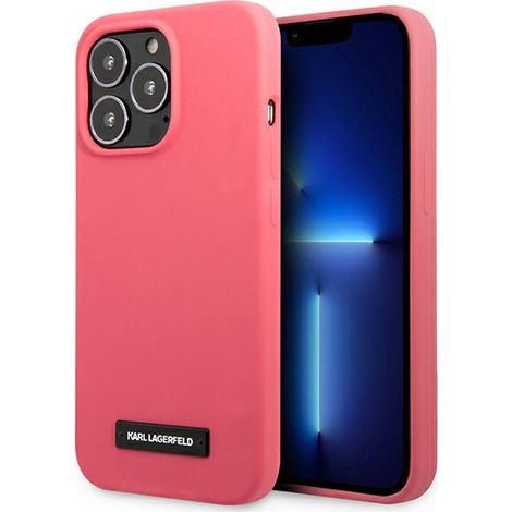 Karl Lagerfeld KLHCP13LSLMP1PI Funda rígida para iPhone 13 Pro / 13 6.1 fucsia/fucsia Placa de silicona (1/5)