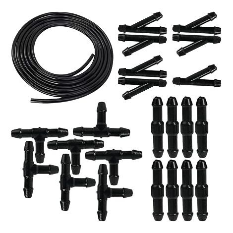 Kit Durite Lave Glace Voiture 2 m avec 22 Raccords (7 Y, 8 I, 7 T), Tuyau Lave Glace universel, Raccord Tuyau Lave Glace, pour pare-brise et système Lave Glace (1/5)