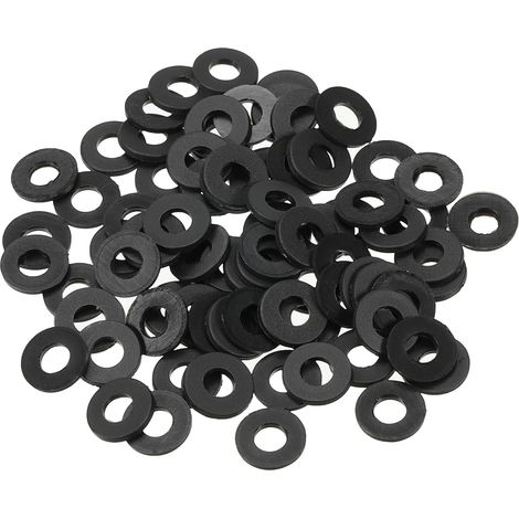150 Paquet M4 Nylon Plat Rondelle 4mm ID 9mm OD 1mm Épais Noir (1/5)
