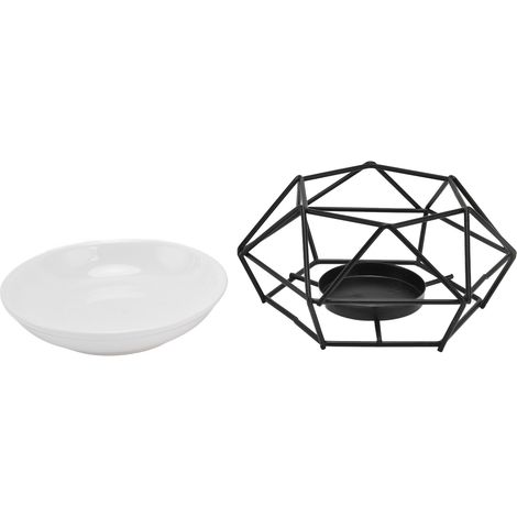 Brûleur d'huiles essentielles au design simple et élégant, pratique et facile à nettoyer, porte-bougie en métal pour l'aromathérapie à domicile. (1/5)