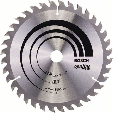 Bosch PRO Wood Kreissägeblatt, 190 x 2,6 x 20 mm, T36