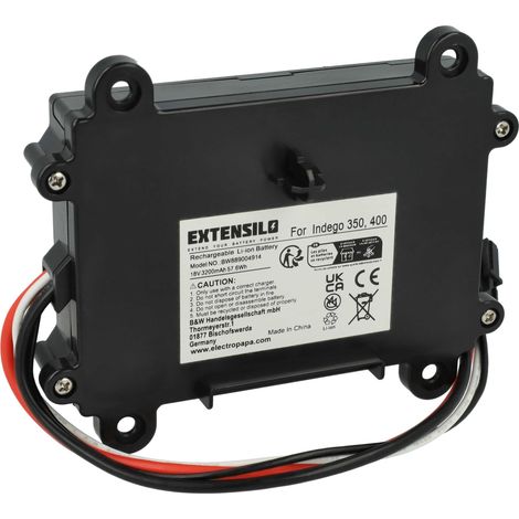 EXTENSILO Akku kompatibel mit Bosch Indego 350, M 700, 400, XS 300, S 500 Rasenroboter (3,2Ah, 18V Li-Ion)