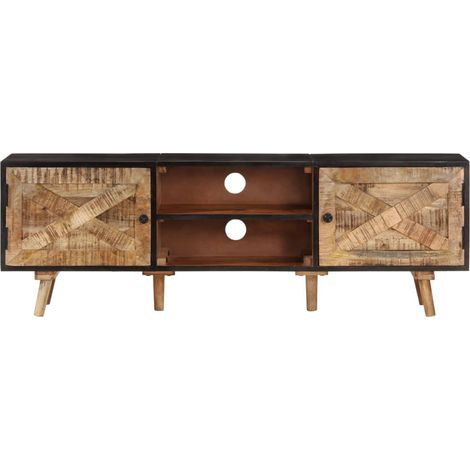 Maison Exclusive - Mobile TV 140x30x46cm Legno di Mango Grezzo e Massello d'Acacia (1/5)