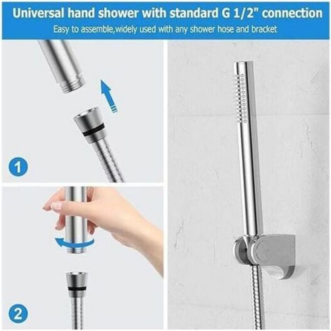 Pommeau De Douche - Laiton Massif Chromé - 1 Jet 48 Buses Anticalcaire - Économie D Eau Jusqu À 30 - Compatible G1/2 - Unité (1/4)