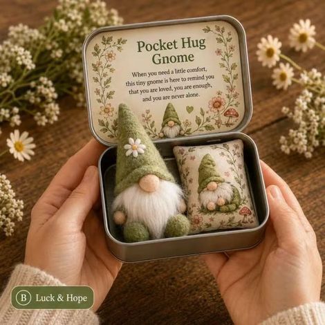 Practical, innovative, and adorable Pocket Hug Gnome Gift Tin - Pocket Hug Gnome Tin - D -