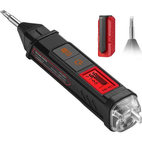 Bardusch-Testeur de tension avec tournevis, testeur électrique sans contact, avec test de fil sous tension, recherche de points de rupture et alarme sonore. (1/5)