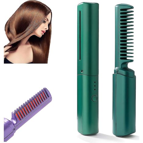 Brosse lissante portable mini, brosse lissante sans fil, lisseur rechargeable par USB (1/5)