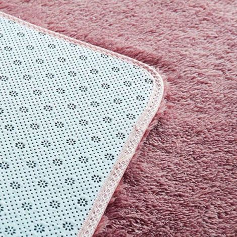 Tapis Moelleux - Fausse Fourrure - 160x120 cm - Antidérapant - Rose - Peluche Longue (1/4)