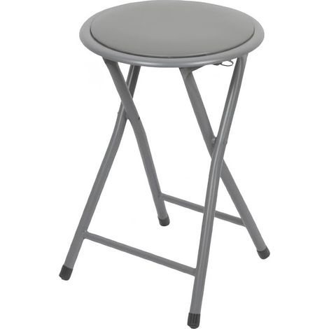 Tabouret Pliable PVC Gris Atmosphera