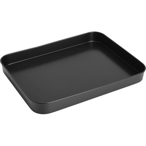 Plaque de cuisson au carbone antiadhésive,Petite plaque 24,5 x 18,5 cm avec pinceau en silicone Moule rectangulaire pour gâteaux pizza viande Petite plaque four accessoire pâtisserie multifonction (1/5)