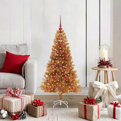 vidaXL Árbol de Navidad Dorado 120 cm PET (1/5)