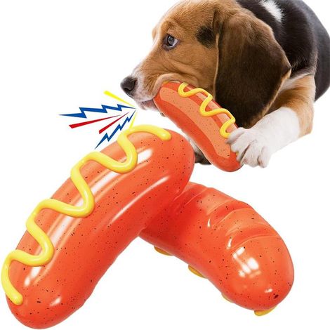 Jouet chien saucisse mâcher, couineur interactif anti-ennui (1/4)
