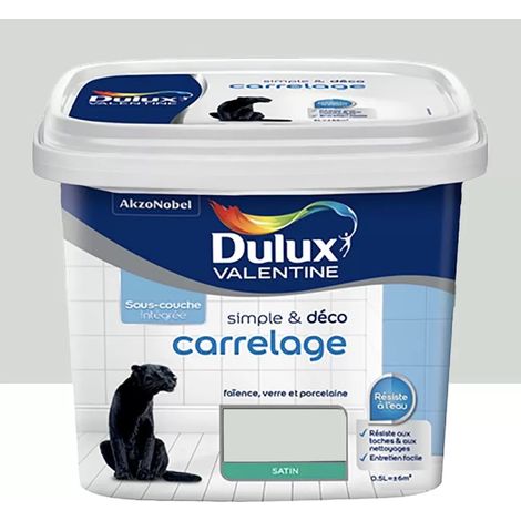 Peinture Carrelage Dulux Valentine Simple & Déco Gris perle 0,5 L (1/2)
