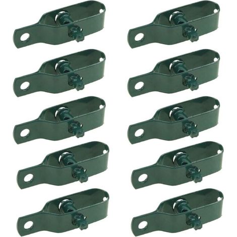 Paquete de 10 tensores de alambre de acero al carbono para cercas eléctricas de ganado, vacas, caballos, granjas, jardines, cable de trinquete, 96 mm de espesor, verde