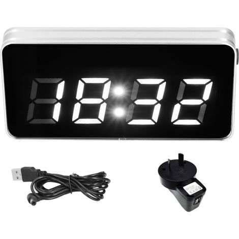 Horloge de bureau en verre miroir lumineux LED avec calendrier perpétuel, pour maison ou bureau, prise AU (1/5)