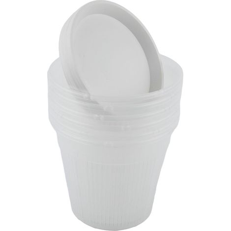 Pots transparents pour orchidées avec soucoupes, lot de 6 contenants en plastique transparent 10 cm (1/5)