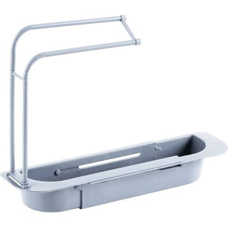 Égouttoir d'évier, porte-serviettes, conception télescopique extensible, ventilation, drainage, installation facile, étagère égouttoir de cuisine multifonctionnelle (1/5)