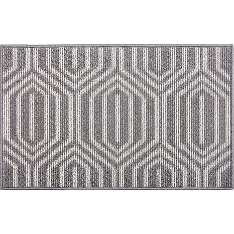 Tapete antideslizante para puerta, felpudo suave de 50 x 80 cm, alfombra de entrada lavable a máquina para interior, exterior, sala de estar, patio, puerta trasera delantera, gris (1/5)