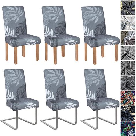 Stuhlhussen 6er Set, elastisch, abnehmbar, waschbar, für Esszimmerstühle (1/5)