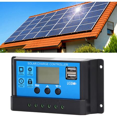 YJSS30 Solarladeregler mit LCD-Bildschirm, geeignet für 12V/24V (30A) Bleiakkumulatoren (1/5)