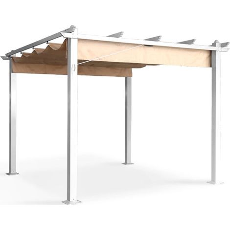 Pérgola de jardín exterior 3x3 m de aluminio Firenze UV Moon - Blanco