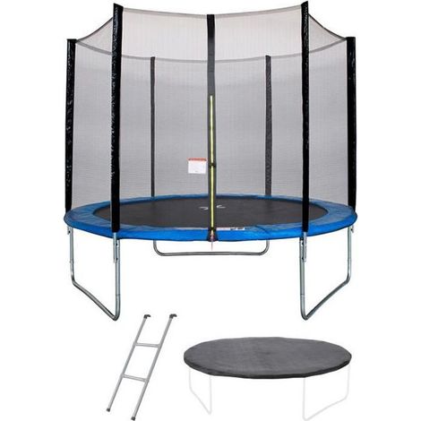 Trampoline Ø 300 cm Bleu MAXI ECO - KANGUI - Avec Filet, Echelle, Couverture de Protection (1/5)