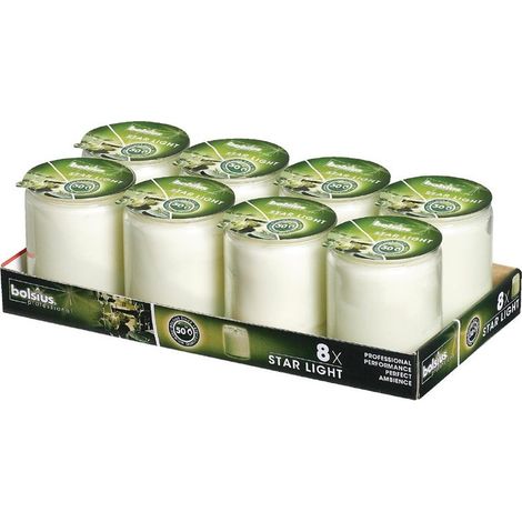 Bougies-verre Starlight transparentes (lot de 8) - BOLSIUS (1/2)