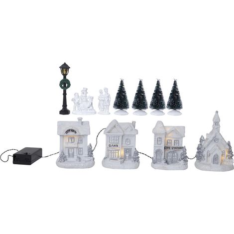 Guirlande lumineuse de Noël à LED Star Trading 'Birmingham', scène de Noël avec maisons, piles + minuterie, L 60 cm (1/3)