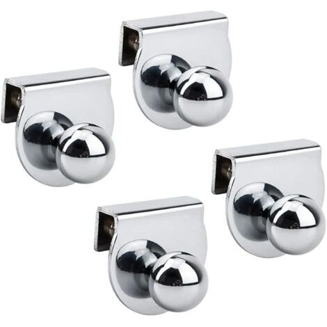 Lot de 4 poignées de porte en verre, sans perçage, pour vitrines, meubles, armoires en verre (1/4)