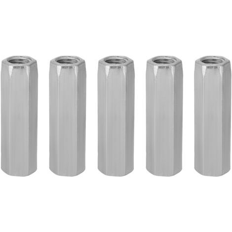 QORVA- 5pcs en acier plaqué zinc M10 40/50 Long Hex Nut Hexagonal Filened Filders (M10 50) (1/5)