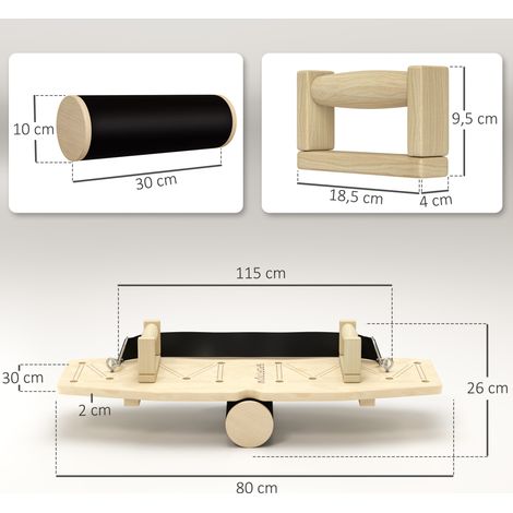 Asas de flexiones de madera con 8 pares de orificios, bandas de resistencia y 11 ejercicios (1/5)