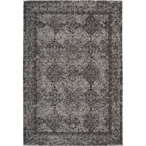 Tapis Vintage à Poils Courts "Iglesia" Gris & Noir 200 x 290 cm (1/4)