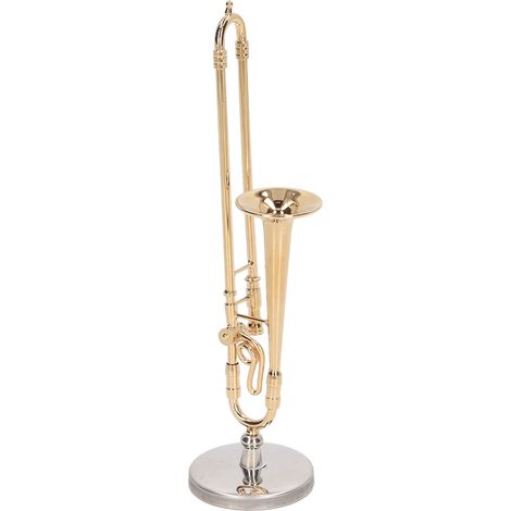 Trompette Miniature Dorée en Laiton pour Décoration Maison de Poupée - Accessoire Décoratif Instrument de Musique (1/5)