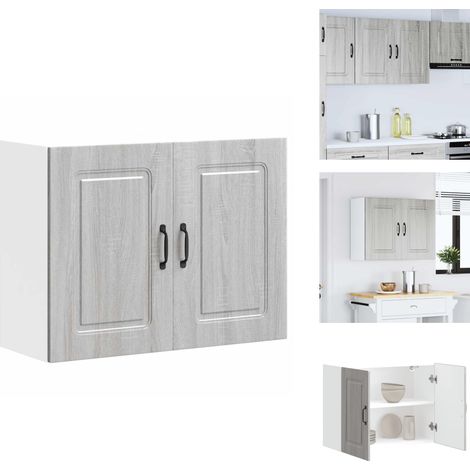 Vidaxl – Armoire murale de cuisine sonoma gris bois d'ingénierie 80x31x60 cm – 2 portes – Grand espace de rangement – Facile à entretenir (1/5)