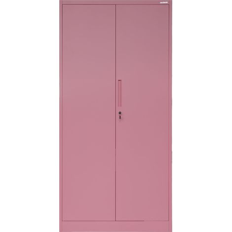 Armoire de rangement verrouillable DAWID, 900 x 1850 x 450 mm, Fresh Style : powder pink