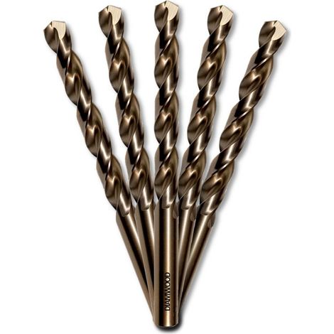 DIAMWOOD - Coffret de 5 forets HSS M35 PRO - D. 12 mm × Lu. 101 × Lt. 151 mm - 135° taillés et meulés - Acier, inox, bronze, fonte (1/5)