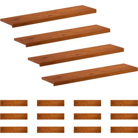 Nez de marche 16 pièces 120 x 25 x 2 cm Marron vidaXL